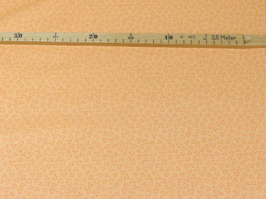 Preview: Basic Ton in Ton Dreiecke apricot orange Patchworkstoff Benartex mit Maß